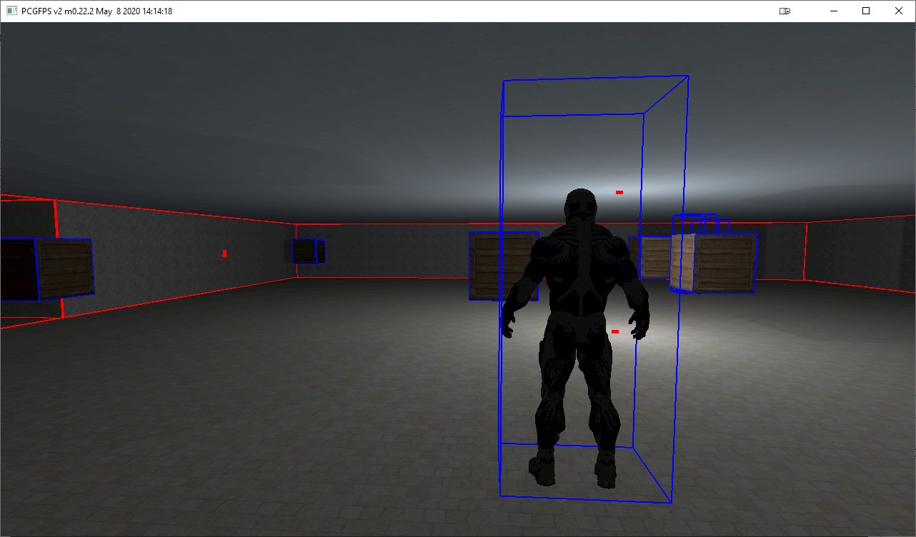 Screenshot: draw bounding boxes of walls and objects for debugging purposes